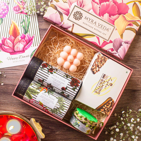 Myra Veda's Limited-Edition LARGE DIWALI 'LUXURY ESCAPE' Sweetness Hamper - Ensemble of 5
