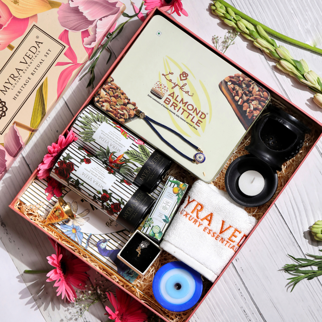 EXTRA-LARGE #MYRAkhi CELEBRATION GIFT HAMPER for Bhai-Bhabhi - PACK OF 8