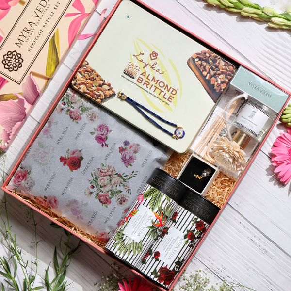 EXTRA-LARGE #MYRAkhi TREASURE TROVE GIFT HAMPER for Bhai-Bhabhi - PACK OF 6